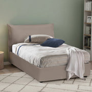 Aconito, Letto Piazza e Mezza Materasso Incluso Made in Italy, Grigio Tortora