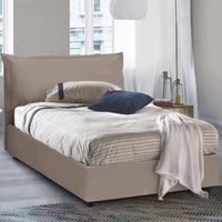 Aconito, Letto Piazza e Mezza Materasso Incluso Made in Italy, Grigio Tortora