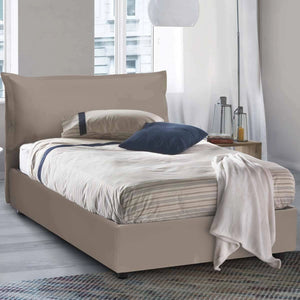 Aconito, Letto Piazza e Mezza Materasso Incluso Made in Italy, Grigio Tortora