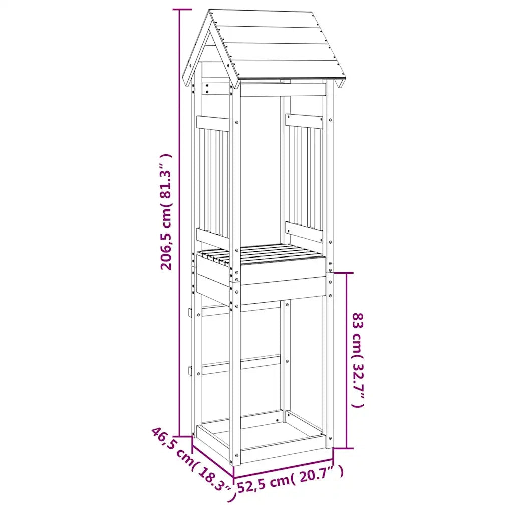 Torre da Gioco 52,5x46,5x206,5 cm in Legno Massello di Pino 826511