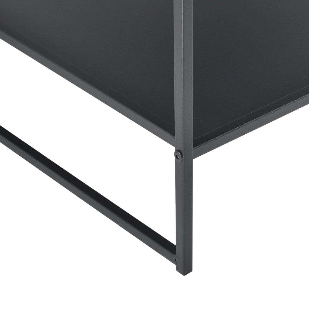 Tavolino Basso da Caffè Salsnes in Metallo con Ripiano 51x53x51 cm - Nero Opaco [en.casa]