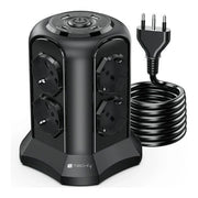 Techly multipresa da tavolo a torretta salvaspazio 8 posti italiana bipasso / schuko 2 usb-a e 2 usb-c - IUPS-PCP-TOWER02
