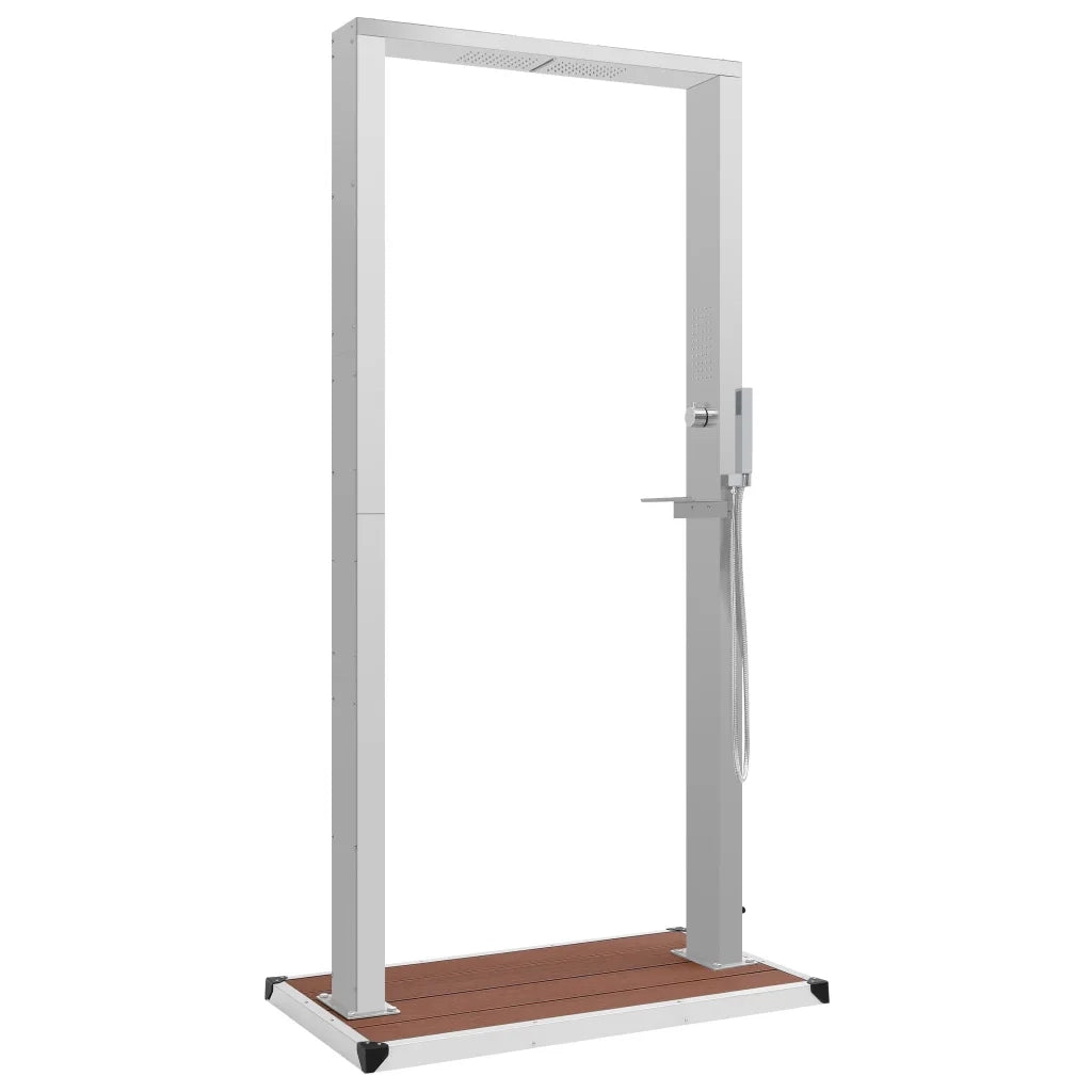 Doccia da Esterno con Piatto in WPC Acciaio Inossidabile cod mxl 47250