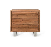Cassettiera in legno di acacia e metallo