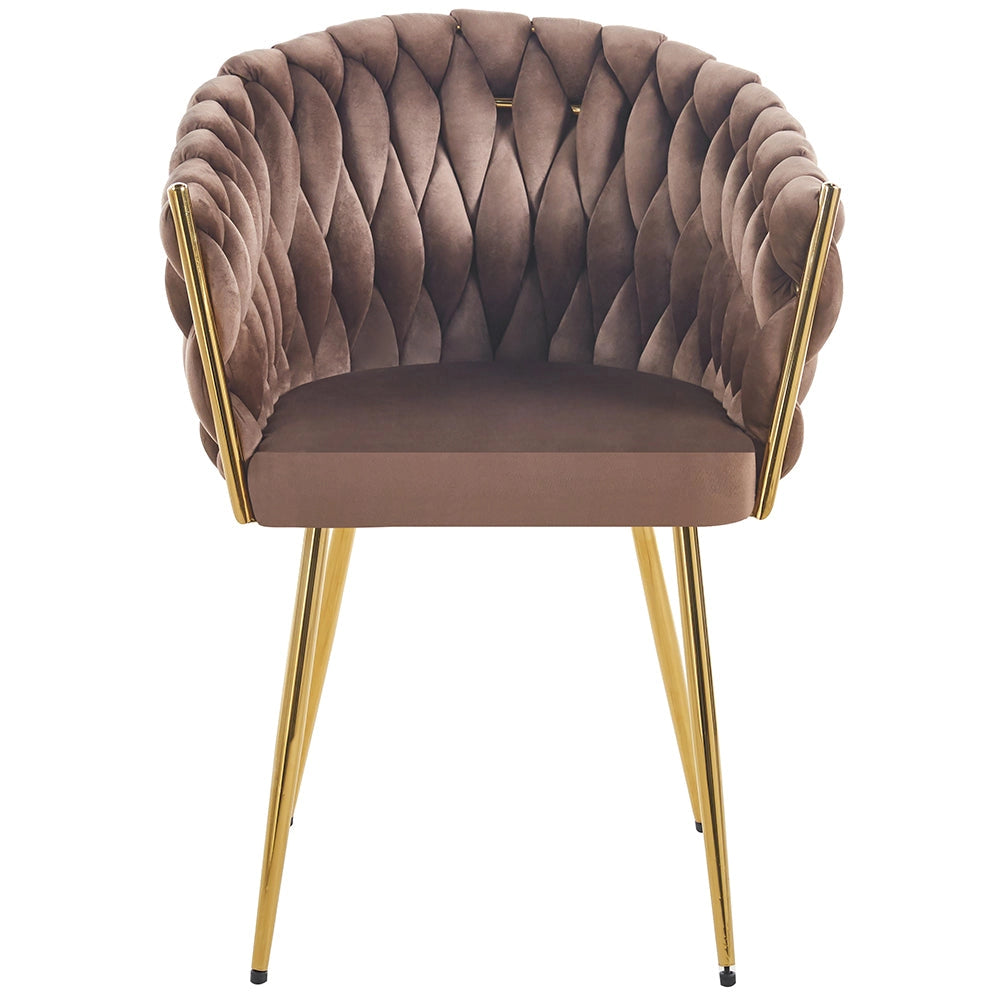 Set 2 Sedie per Sala da Pranzo e Ufficio in Velluto Marrone Sedia Ergonomica