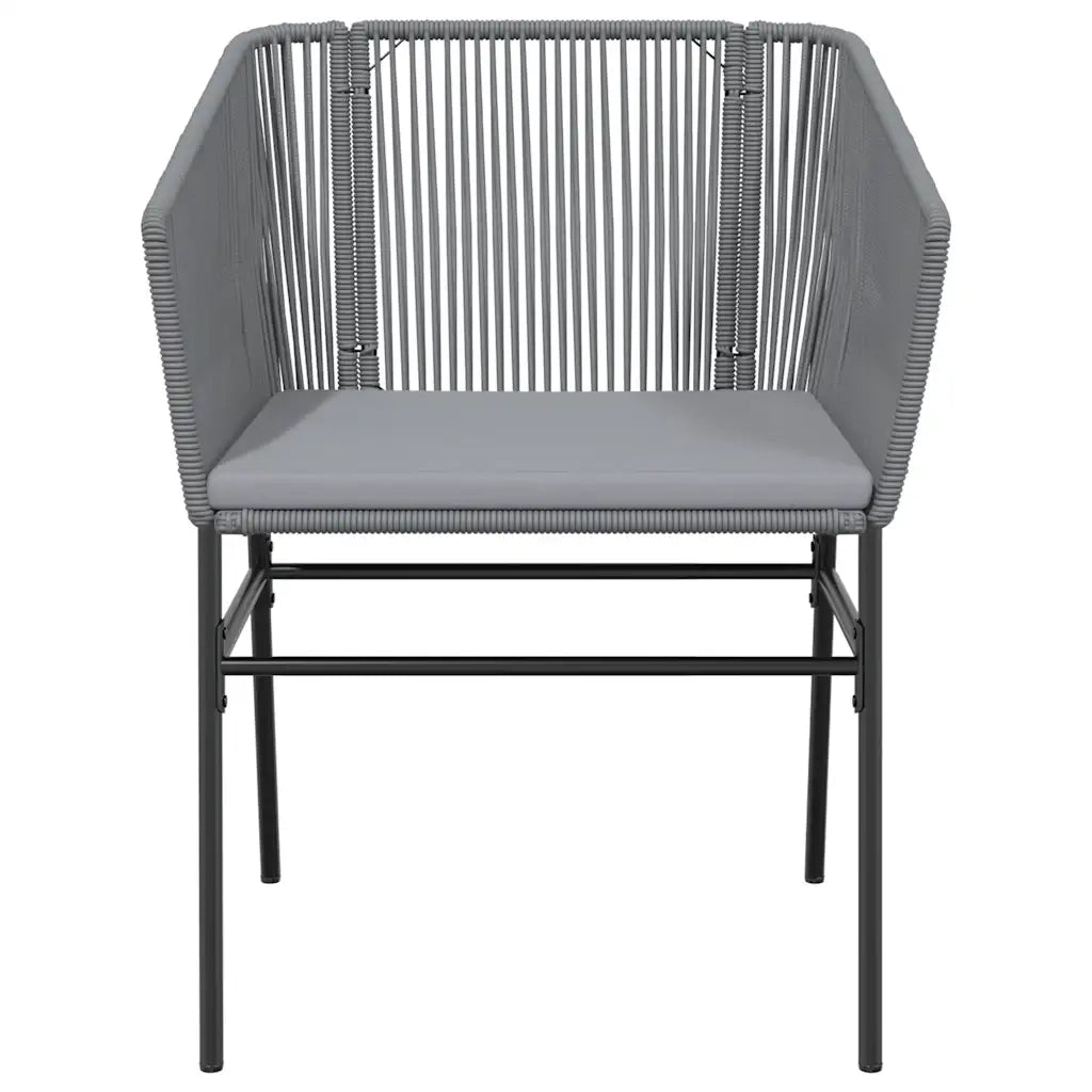 Set da Pranzo da Giardino 3 pz | Set Salotto da Giardino con Cuscini in Polyrattan Vetro