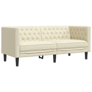 Divano | Divano da soggiorno | Sofa Chesterfield a 2 Posti Crema in Similpelle