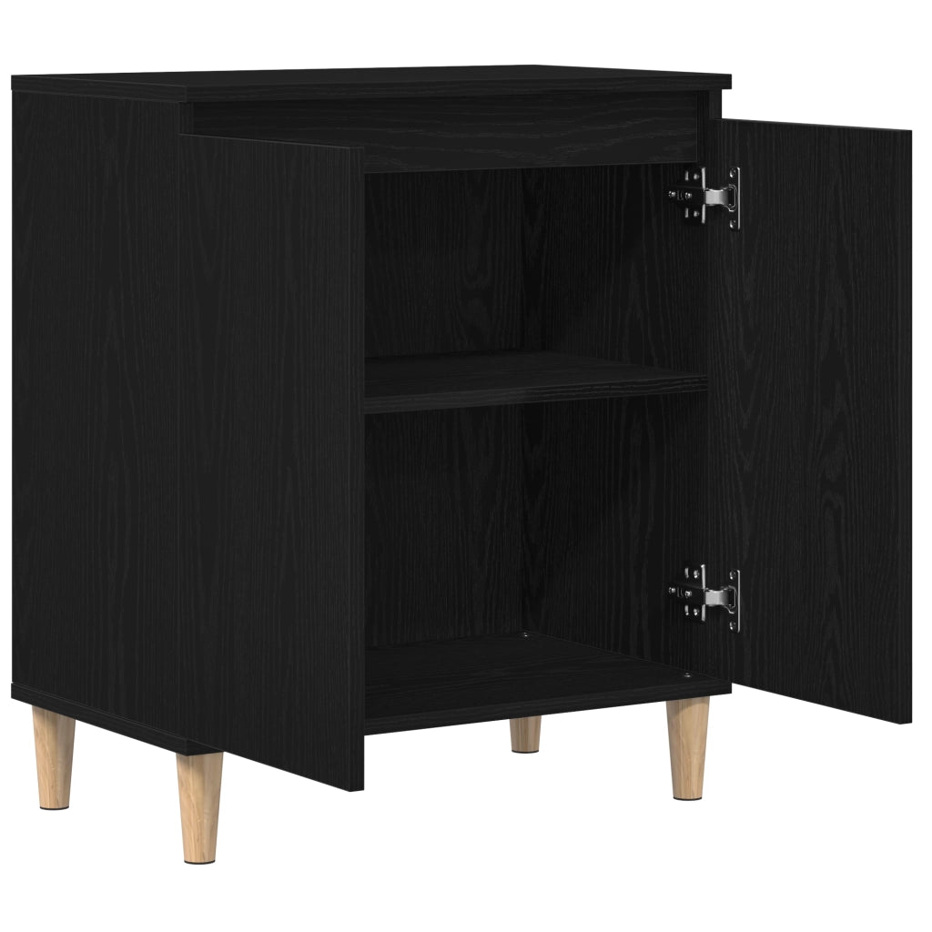 Credenza Nera in Rovere 60x35x70 cm in Legno Ingegnerizzato