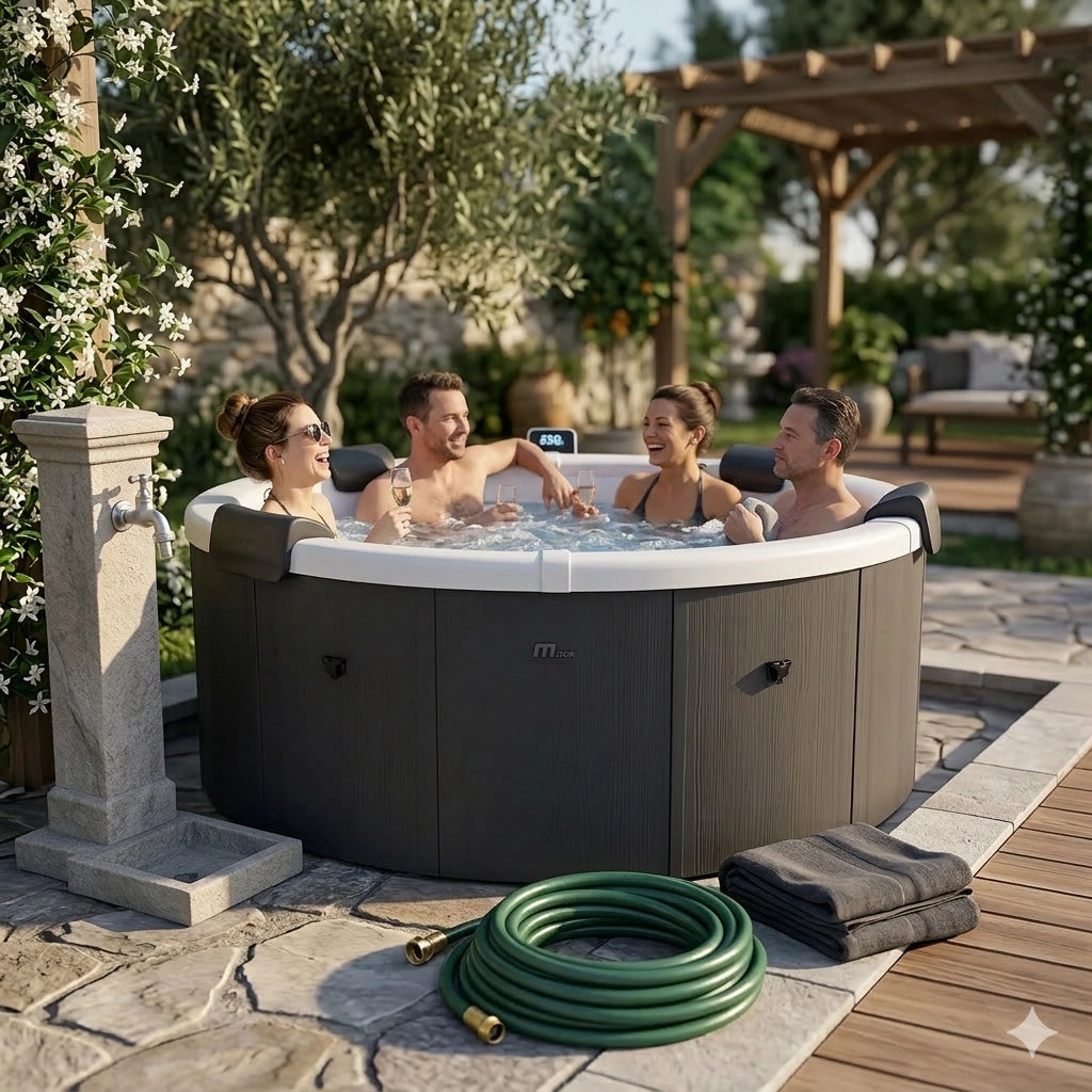 Vasca Idromassaggio Spa Denver Smontabile Trasportabile con Wifi per 6 Persone 182x182x70 cm in Materiale Plastico