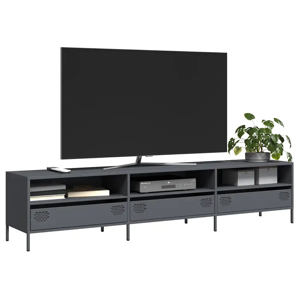 Mobile TV Antracite 202x39x43,5 cm Acciaio Laminato a Freddo 851348
