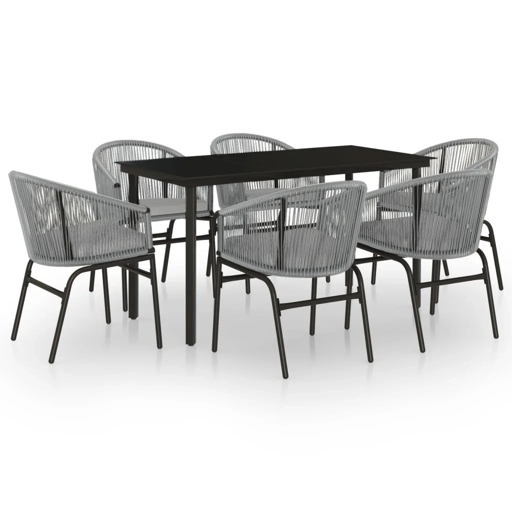 Set Mobili da Pranzo per Giardino 7 pz Antracite cod mxl 39386