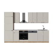 Vicco Cucina componibile Grigio/beige/rovere dorato 300 cm senza piano di lavoro