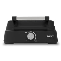 SOGO Macchina per Waffle Belgi 1500W – Piastra Antiaderente, Temperatura Regolabile, Acciaio Inox