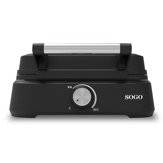 SOGO Macchina per Waffle Belgi 1500W – Piastra Antiaderente, Temperatura Regolabile, Acciaio Inox