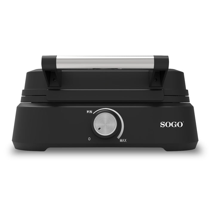 SOGO Macchina per Waffle Belgi 1500W – Piastra Antiaderente, Temperatura Regolabile, Acciaio Inox