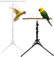 Stand per uccelli - Regolabile in altezza - Comodo per uccelli piccoli e medi - Realizzato in legno di peperino - Adatto per interni e esterni