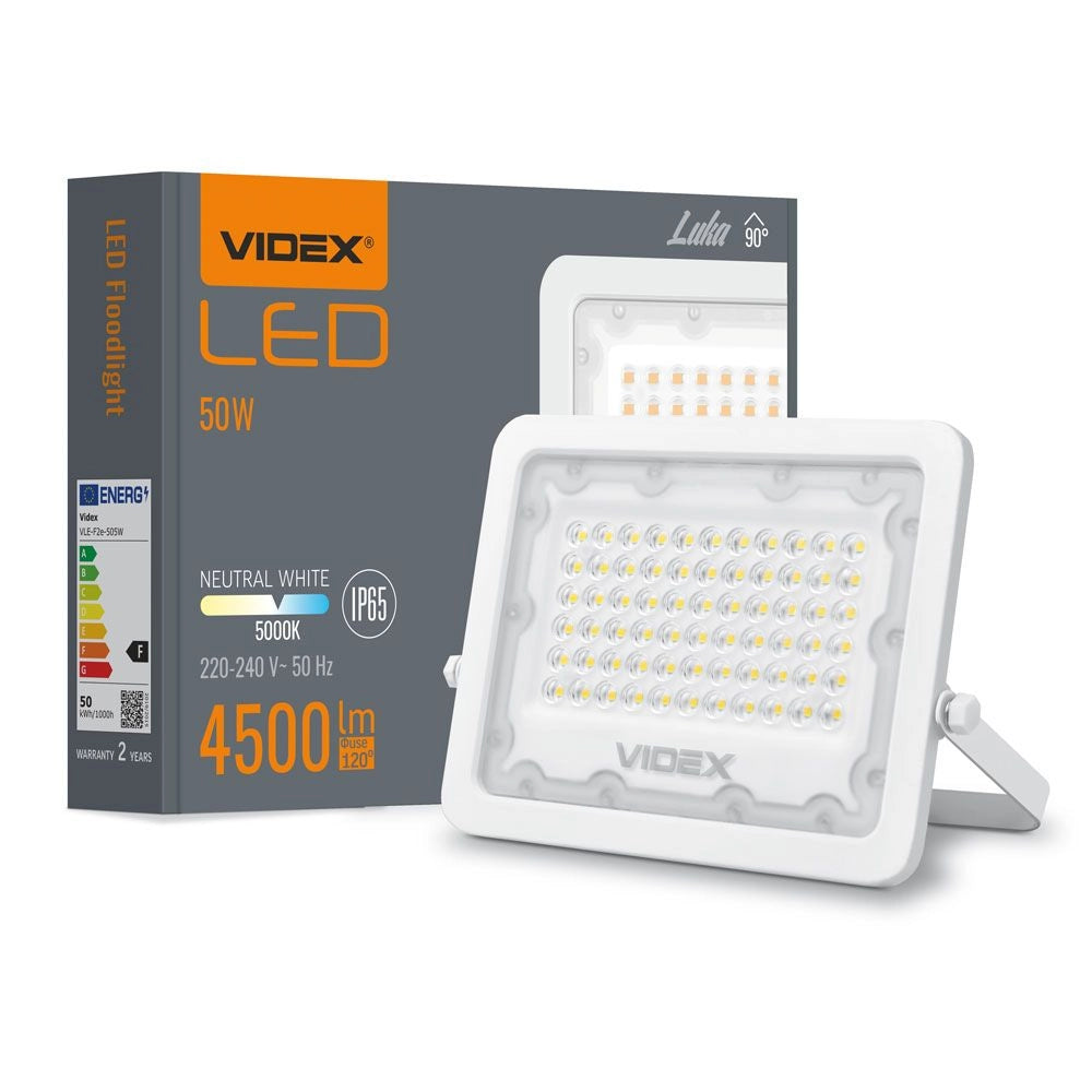 Faro LED esterno 50W 5000K 4500lm IP65 bianco Videx