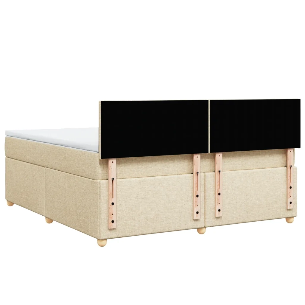 vidaXL Giroletto a Molle con Materasso Crema 180x200 cm in Tessuto