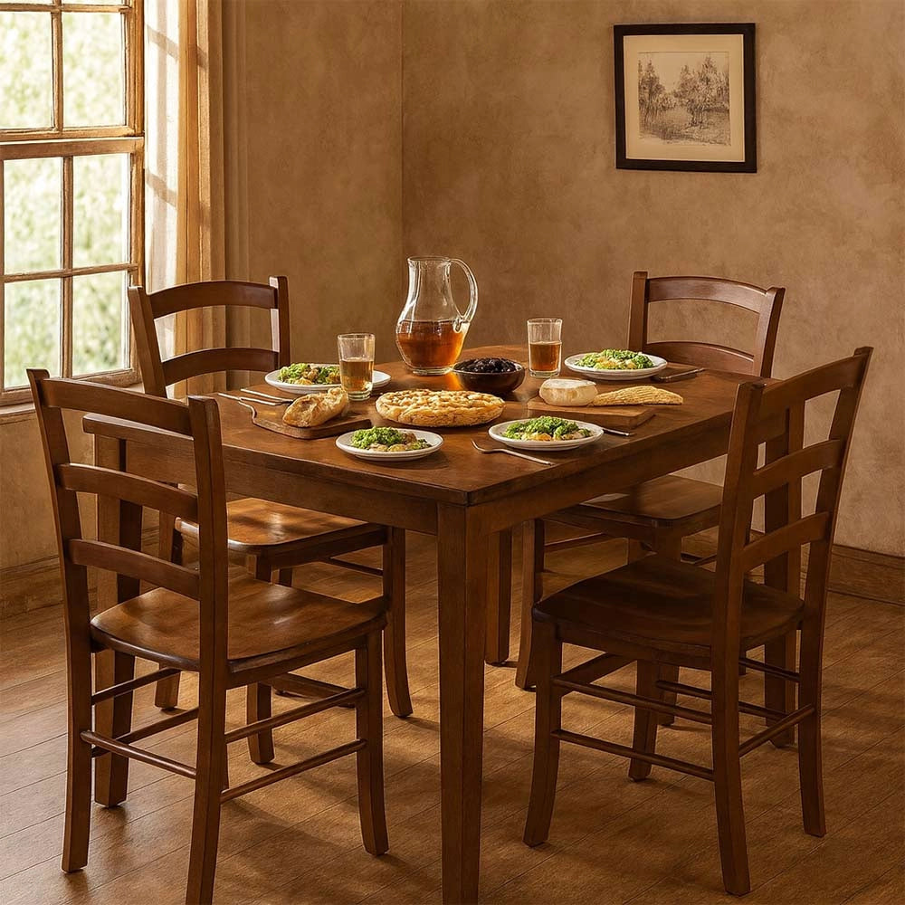 Sedia da sala da pranzo venezia legno noce scuro con seduta in massello