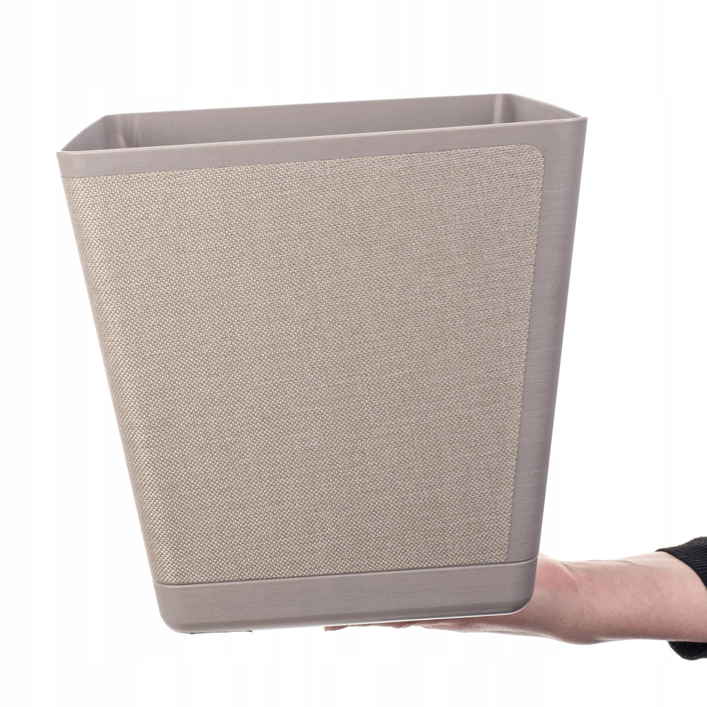 Coprivaso quadrato KADAX con supporto, in tessuto beige fantasia, 24 cm