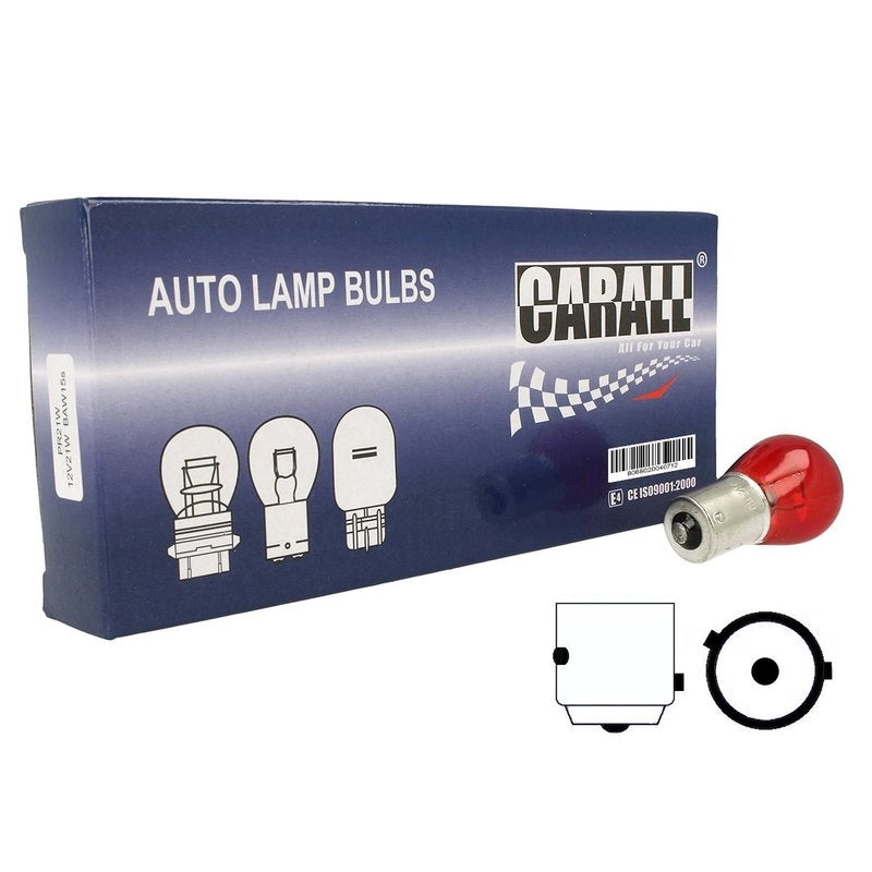 10 Lampade Alogene PR21W BAW15S 12V 21W Rosso Compatibili Philips 12088 12088CP