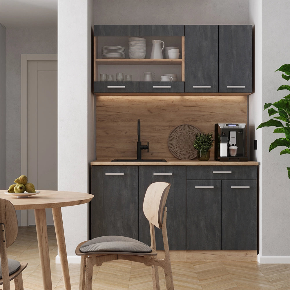 Frontale cucina R-Line Calce nera 59.6 x 36 cm frontale del mobile per pensile basso Vicco