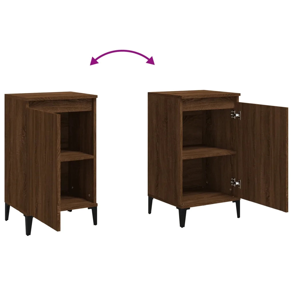 Comodini 2 pz Rovere Marrone 40x35x70 cm in Legno Multistrato 819659