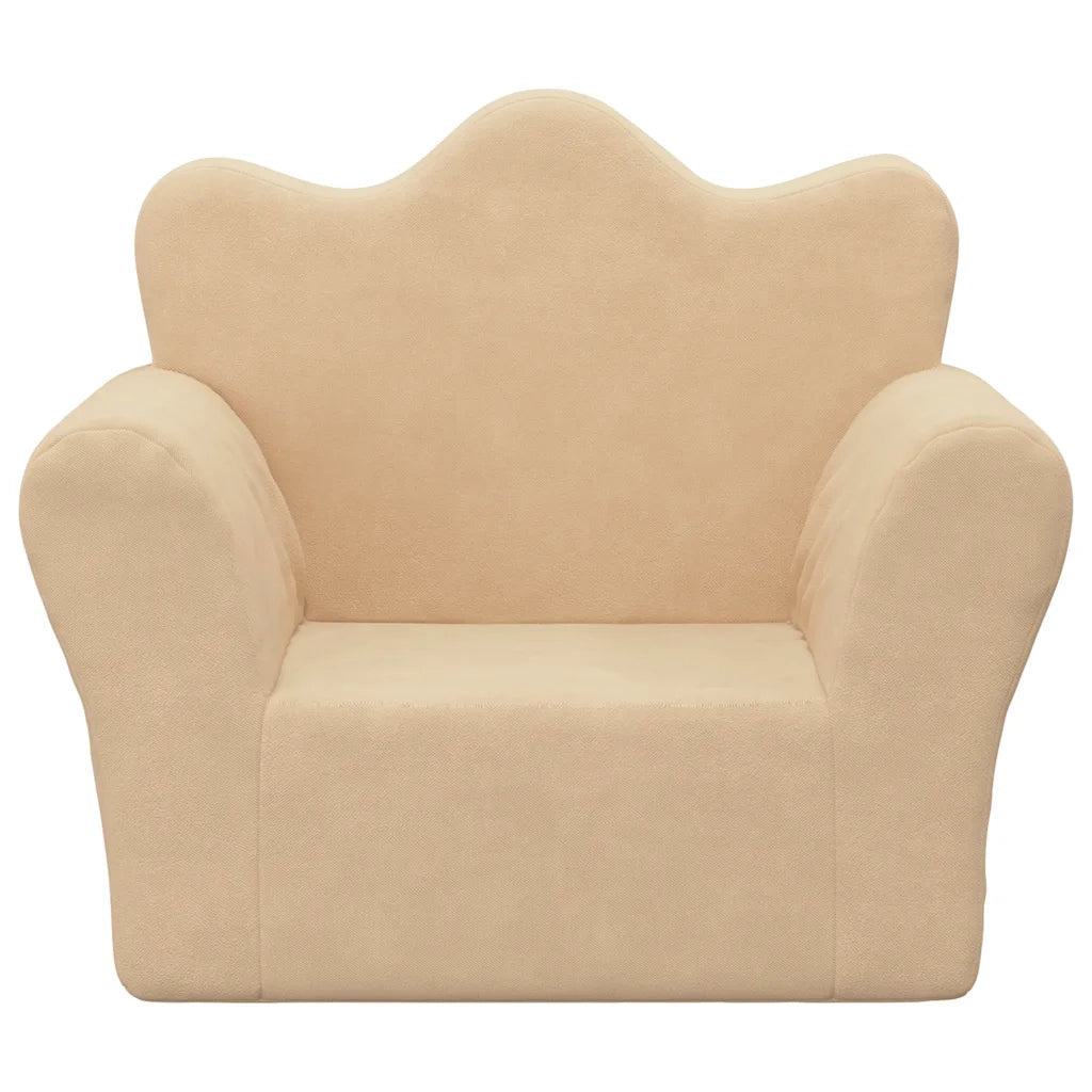 Divano per Bambini-Sofa-Divanetto Crema in Morbido Peluche 406234