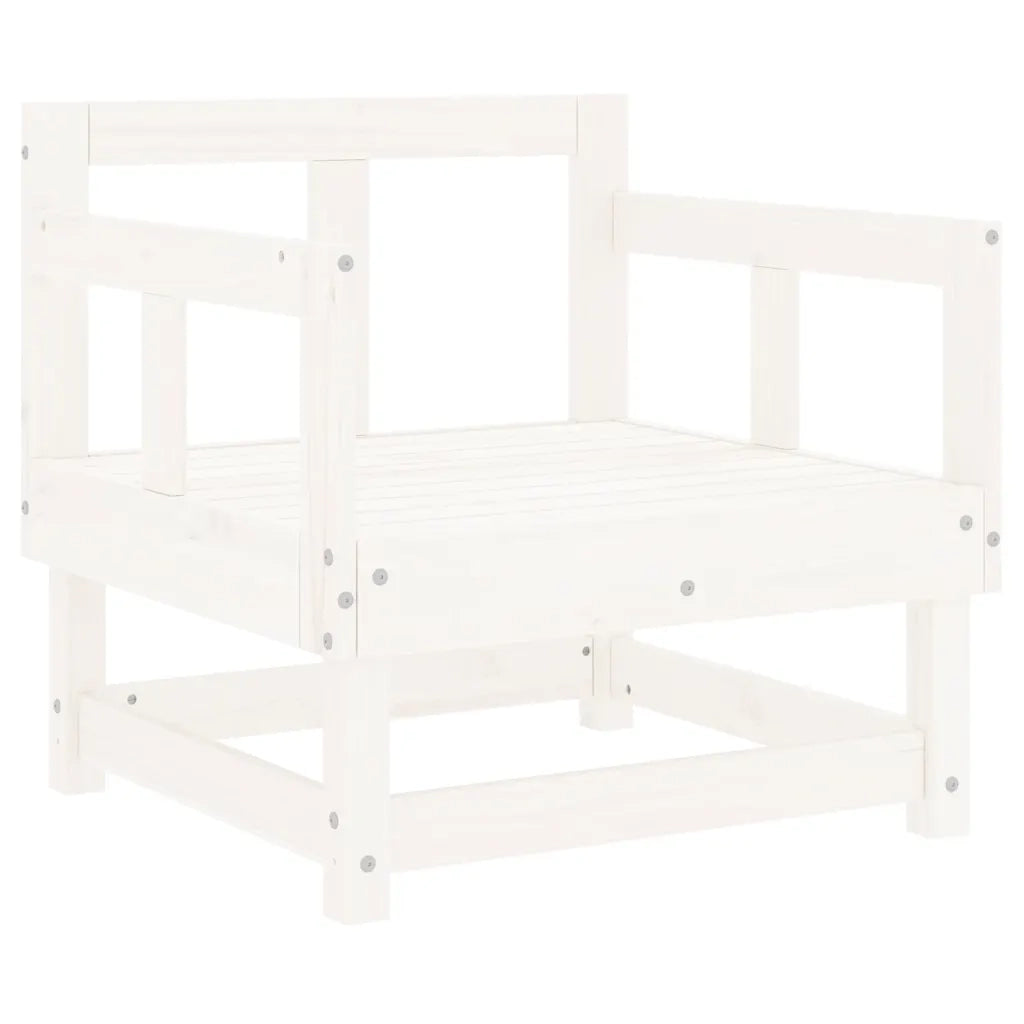 Sedie da Giardino con Cuscini 2pz Legno Massello di Pino Bianco