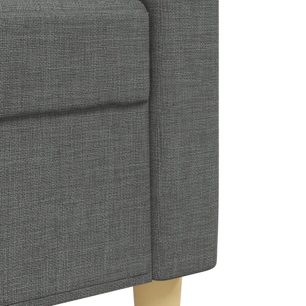 Set di Divani 4 pz con Poggiapiedi Grigio Scuro in Tessuto 3278296
