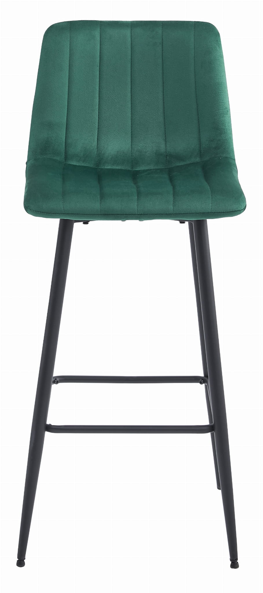 Sgabello Valora POZZA in velluto verde scuro con gambe nere per cucina