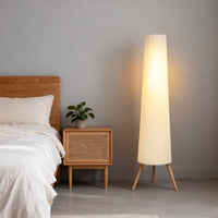 Lampada da Terra Treppiede 46x46x153 cm con Interruttore a Pedale e Luminosità Regolabile Bianco