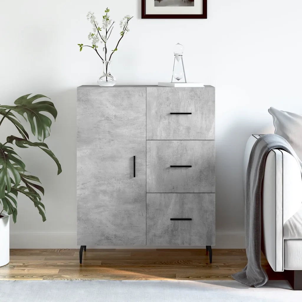 Credenza-Buffet-Armadio da cucina Grigio Cemento 69,5x34x90 cm in Legno Multistrato 370577