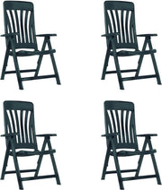 Set di 4 sedie da giardino inclinabili - antracite - pieghevoli e confortevoli