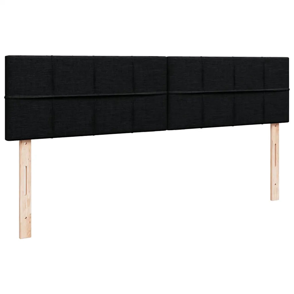 vidaXL Struttura Letto Pouf con Materassi Nero 180x200 cm in Velluto