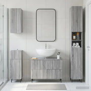 Set di Mobili da Bagno da 4 Pezzi ZWOLLE Sonoma grigio 3417924