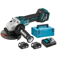 makita smerigliatrice 18v con 2 batterie 5ah dga513rtj cod:ferx.2395