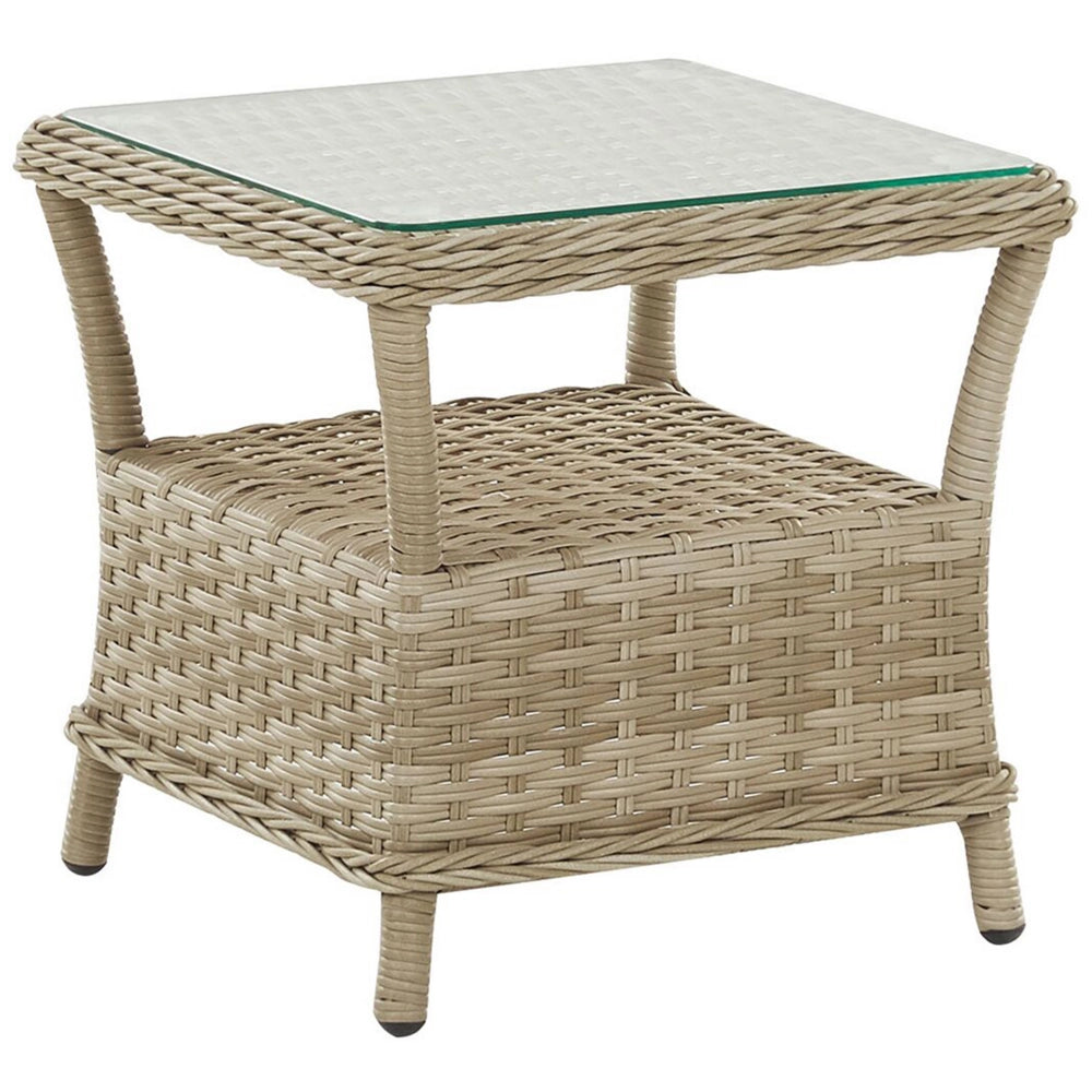 Set da esterno 2 cuscini beige con struttura alluminio rattan sintetico e poliestere Tavolo vetro temperato ripiano reclinabile tradizionale