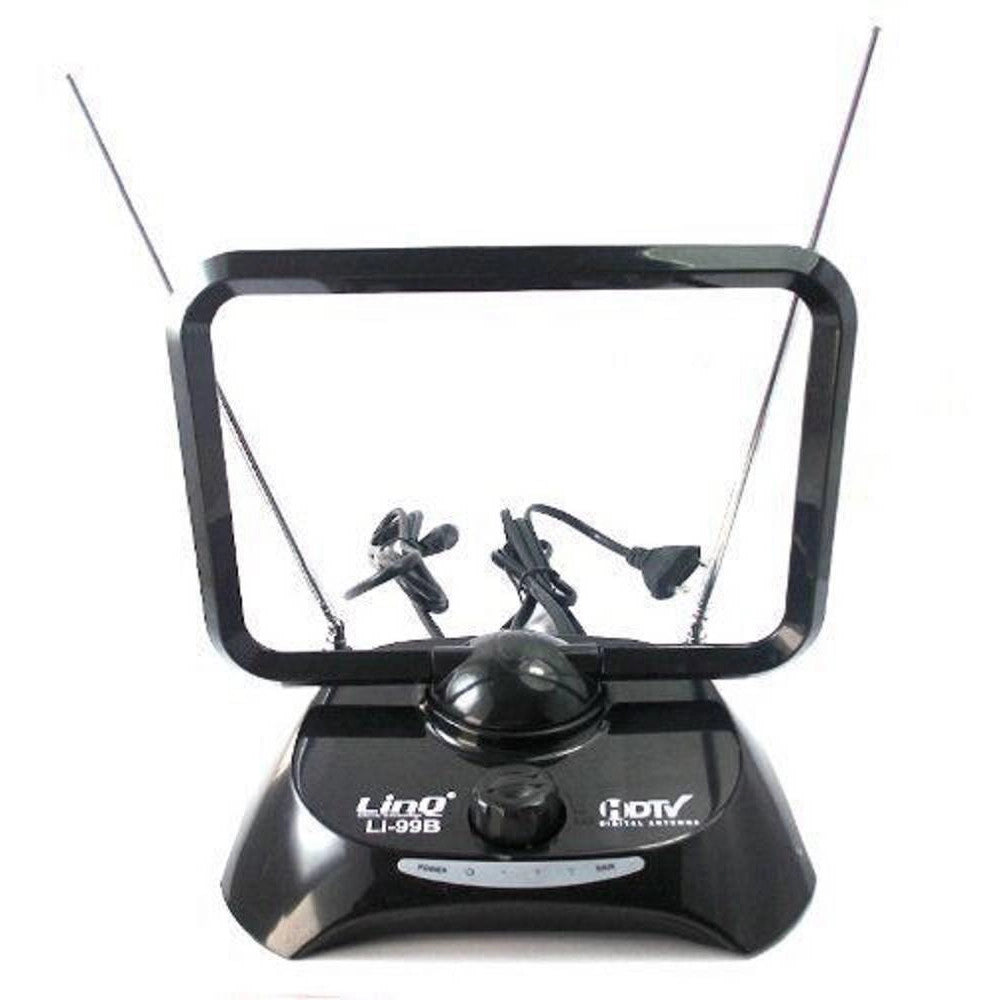 Trade Shop - Antenna Digitale Tv Dvb-t Amplificata 38dbi Full Hd Vhf Uhf Portatile Auto Li-99b -