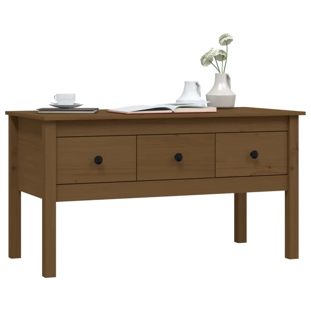 Tavolino da Salotto ambra 102x49x55cm in Legno Massello di Pino 820944