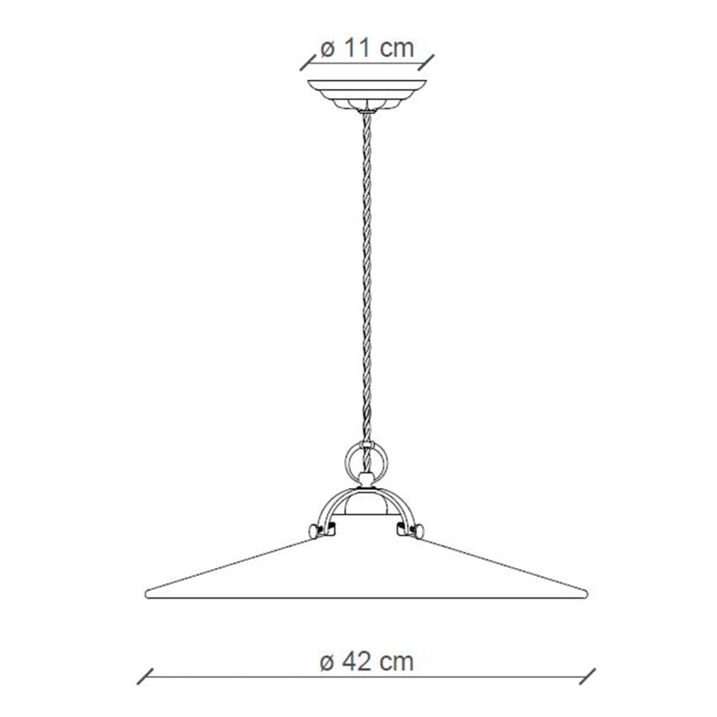 Lampadario Industrial Minimal B&W Metallo Smaltato Bianco 1 Luce E27 42Cm