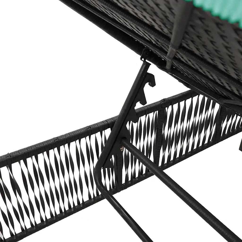 Lettini prendisole 2 pz con Tavolino in Polyrattan Nero 4002754