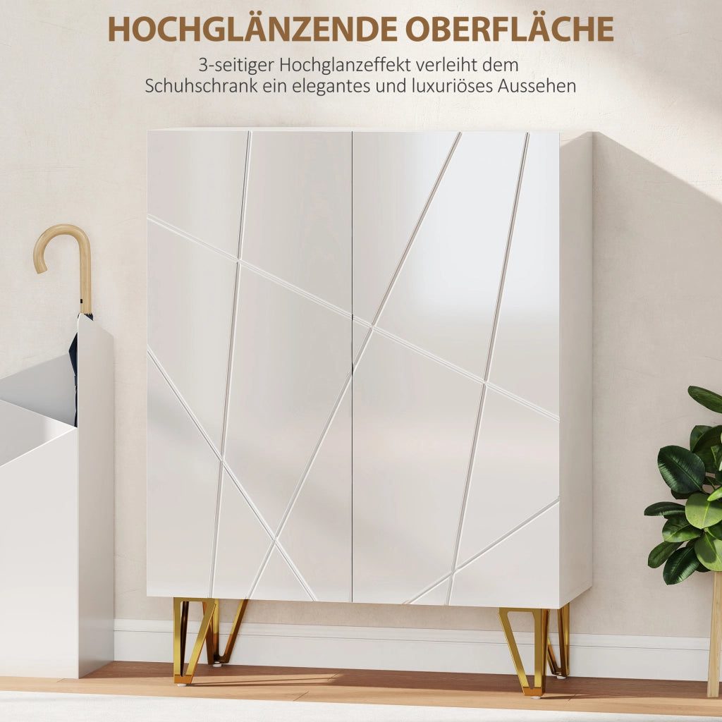 Armadio per scarpe con 2 ante ¨C zephmum ¨C Bianco 72x31.5x95 cm