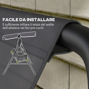 Coprisedile per Dondolo da Giardino 115x48x48cm in Tessuto a Rete Grigio