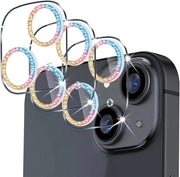 Vetro di protezione per iPhone 14/14 Plus - lente stereoscopica a 3D - pellicola resistente ai graffi - durezza 9H - HD - protezione completa per la camera (colore)