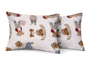 Coppia Federe Cuscino Letto Con Bottoni Laterali 100% Cotone Disegno Teddy GI - Federe - Beige
