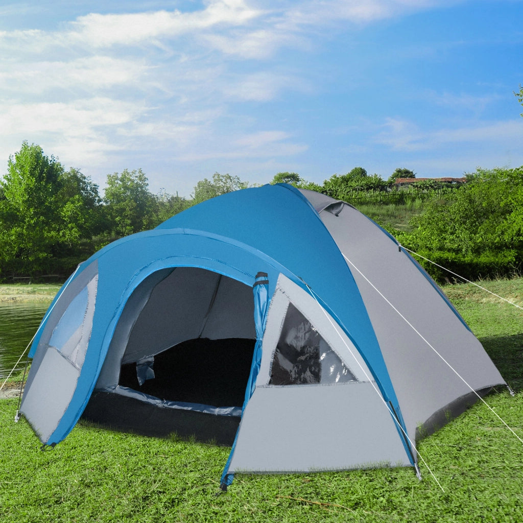 Tenda da campeggio 3 persone ¨C zephmum ¨C 250x300x130 cm grigio e blu
