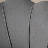 Poltrona a Conchiglia, Poltroncina Vintage, Poltroncina da Camera e Salotto, Design Elegante, con Schienale Alto, 76x67x74cm, Grigio