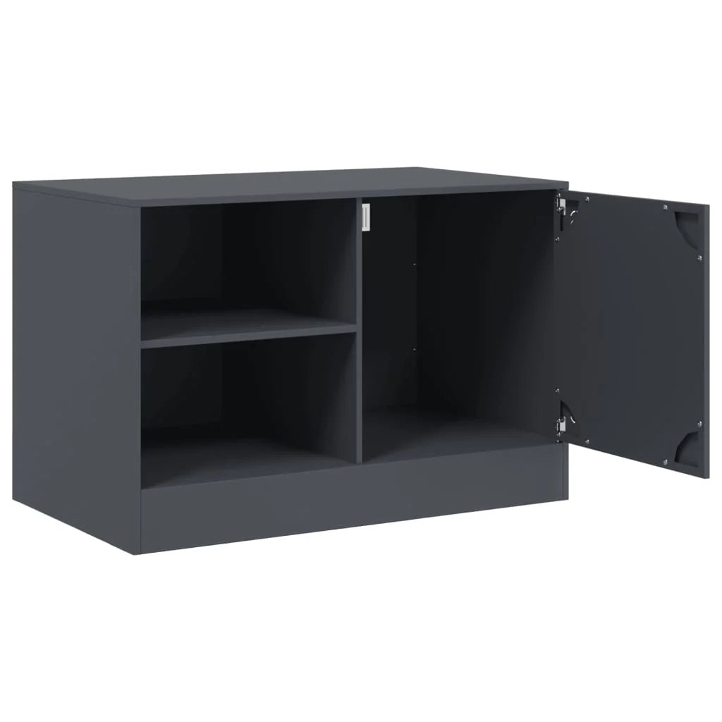 Mobile TV multimediale mensola TV credenza TV sala da pranzo soggiorno camera da letto antracite 67 x 39 x 44 cm acciaio antracite 02_0026396