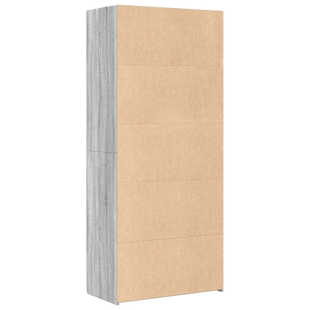 Buffet credenza cassettiera armadio mobile contenitore organizer cucina soggiorno salotto rovere Sonoma alto 80 x 42,5 x 185 cm legno ingegnerizzato grigio 02_0035635